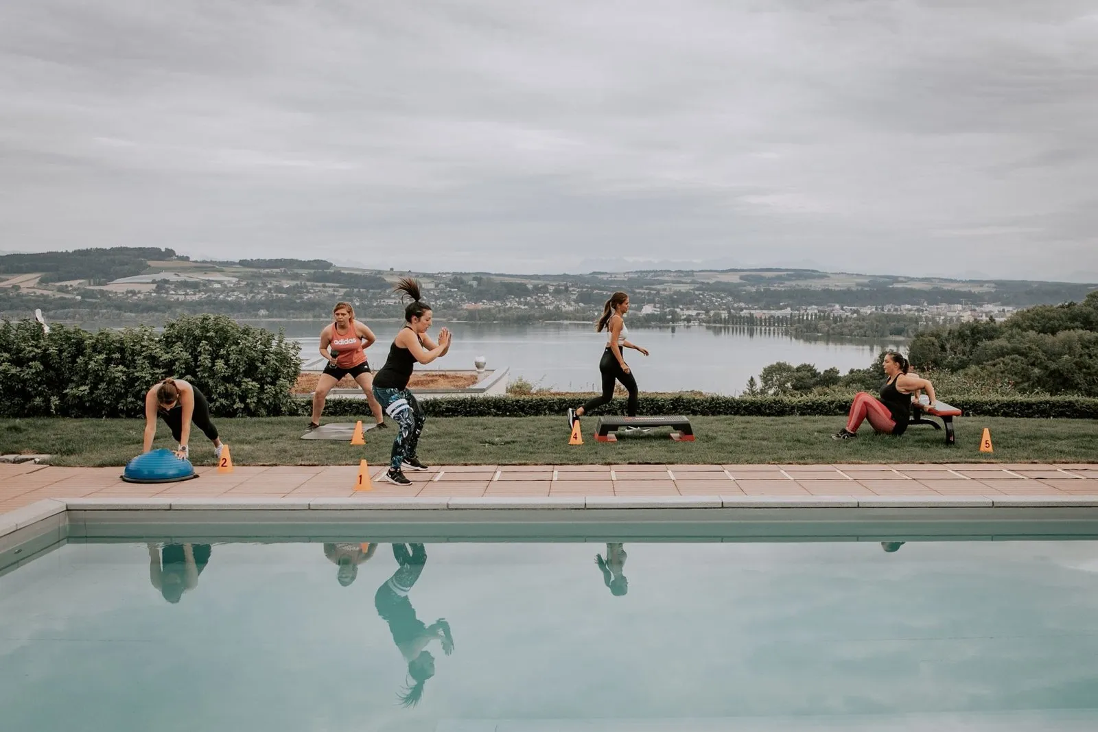 Séance d'entraînement au bord du lac de Neuchâtel